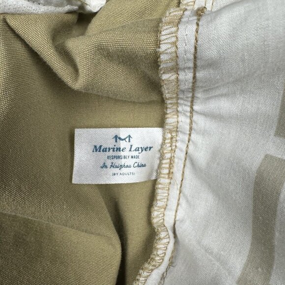 Marine Layer Pants Mens 36x32 (35x31) Tan Khaki Cotton Straight Button Fly Chino - Picture 8 of 14